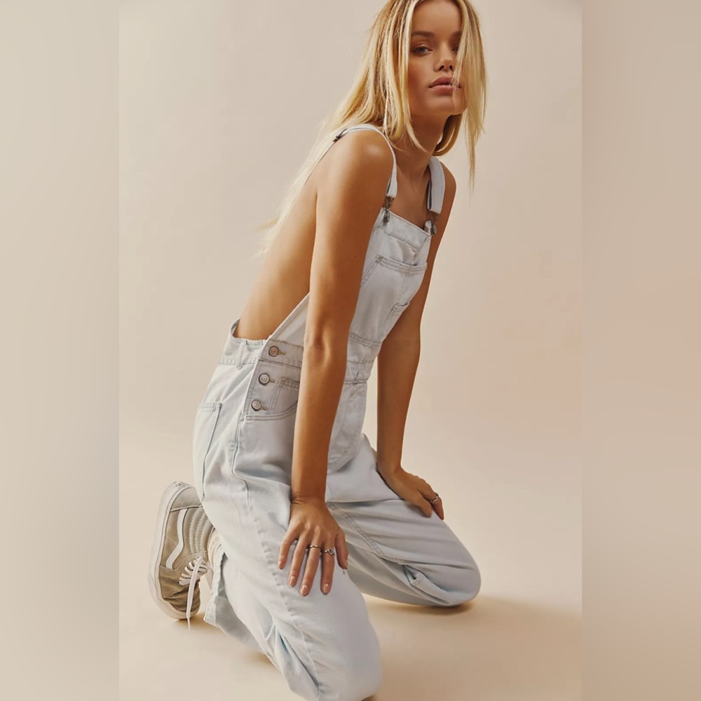 We The Free Light Wash Ziggy Denim Overalls